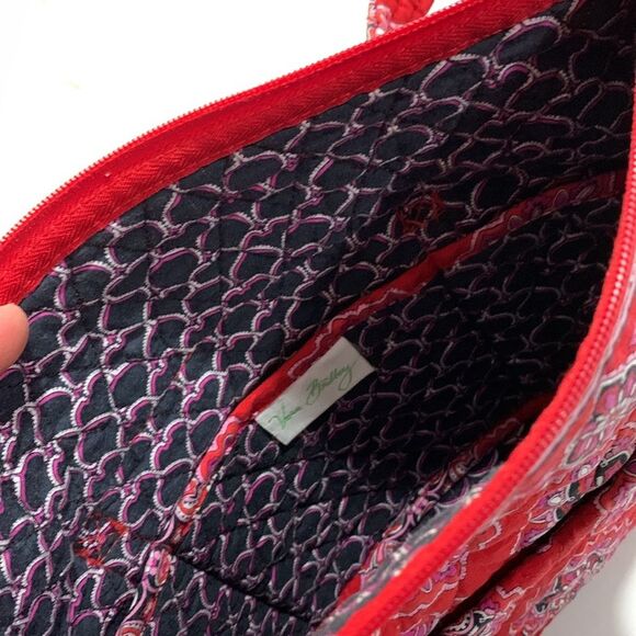 Vera Bradley Frankly Scarlet Red Paisley
Medium Shoulder Bag Handbag Purse Blue - Picture 7 of 8
